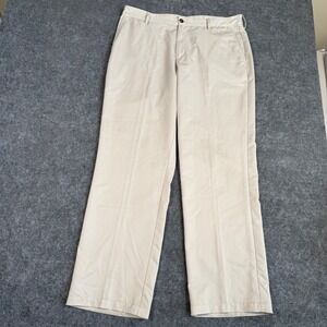Adidas Golf Pants Mens 36x32 Tan Khaki Flat Front Performance Trousers Climalite